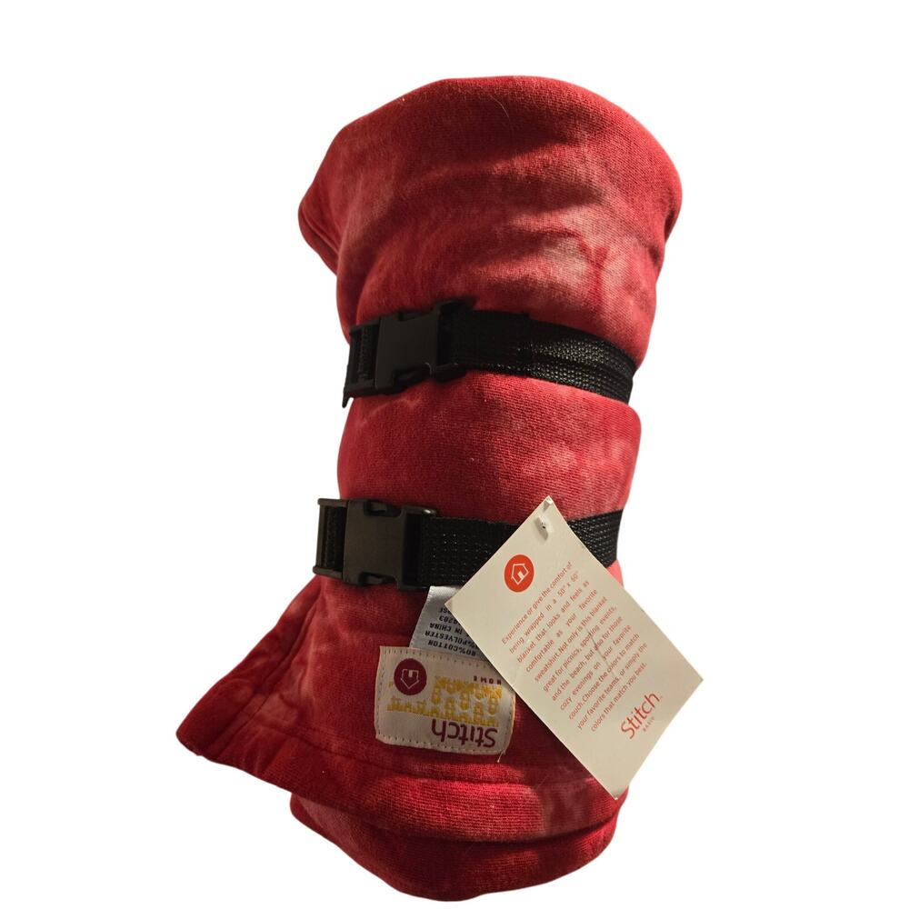 Stitch Home Red Tie Dye Sweatshirt Blanket Fleece Throw